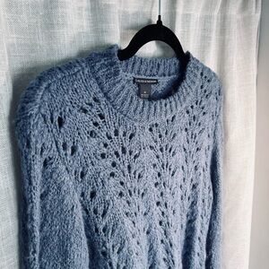 Chelsea & Theodore Slate Blue Mohair Knit Sweater